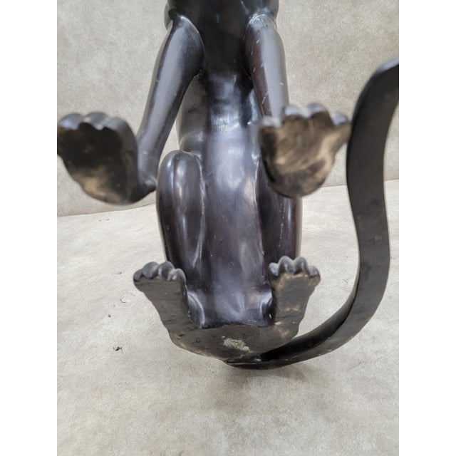 Vintage French Art Deco Style Bronze Egyptian Revival Cat Guardian Statues, Signed A. Tiot- Pair For Sale - Image 10 of 10