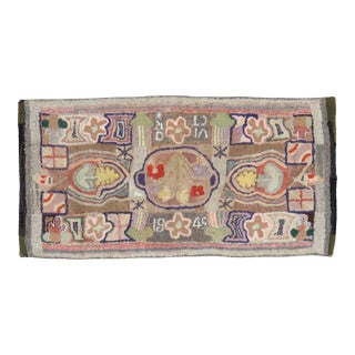 Colorful American Hooked Rug For Sale