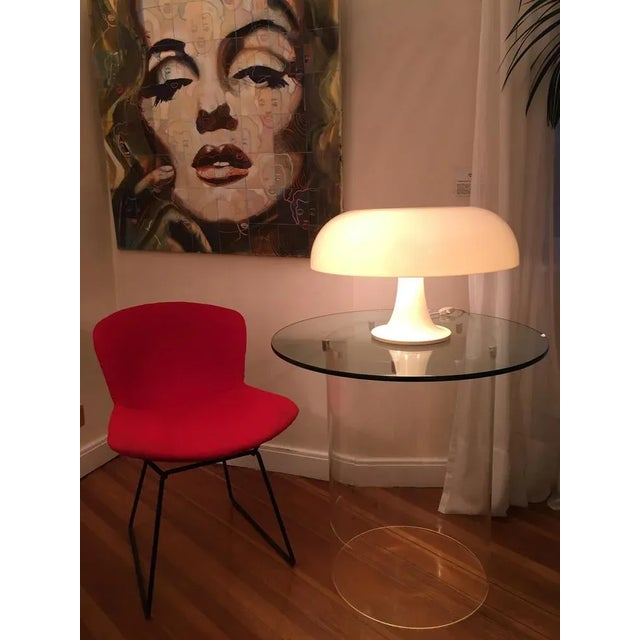 1990s Side Chair with Red Hopsack Upholstery by Harry Bertoia for Knoll International, 1960s For Sale - Image 5 of 6