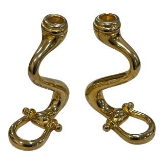 Gucci Vintage Horse Bit Candleholders - a Pair For Sale