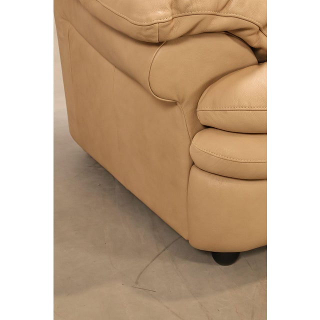 Italian Made Leather Sectional Sofa With Chaise For Sale - Image 11 of 18
