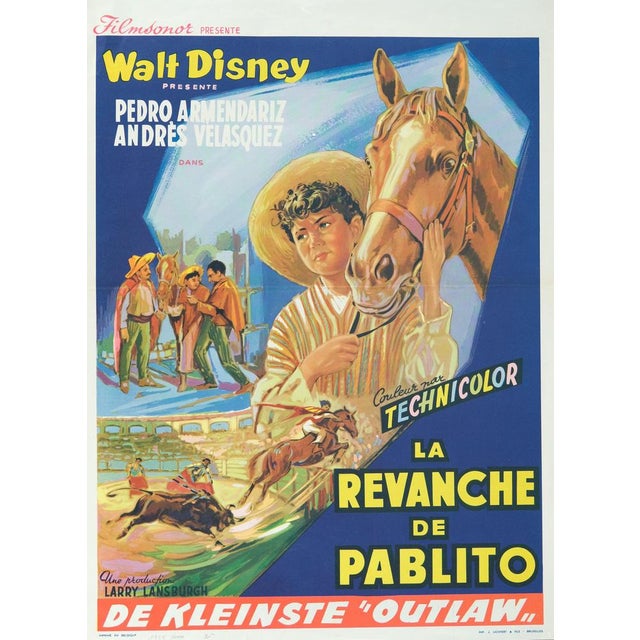Walt Disney Pablito's Revenge (The Little Outlaw), 1955 Original color poster On vellum, 35 x 54 cm (approx. 14 x 21...