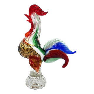 Murano Multicolored Rooster Sculpture, 1960s For Sale