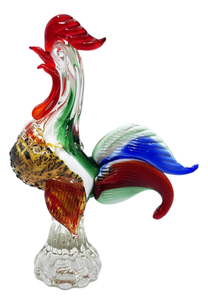 Murano Multicolored Rooster Sculpture, 1960s