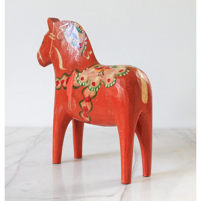 Vintage Traditional Swedish Dala Horse Figure For Sale In Milwaukee - Image 6 of 12