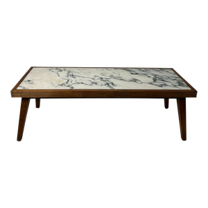 Mid-Century Splayed Leg Inset Marble Coffee Table