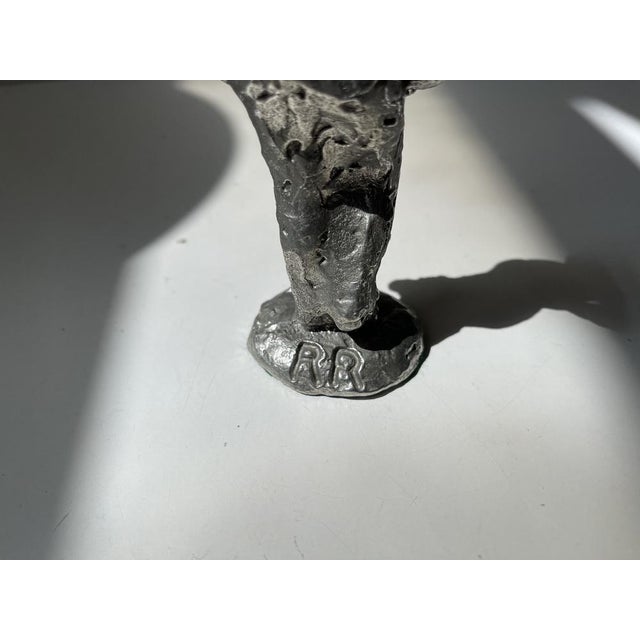 1980s Vintage Myron Female Sculpture in Silver-Plated Pewter, 1980s For Sale - Image 5 of 7