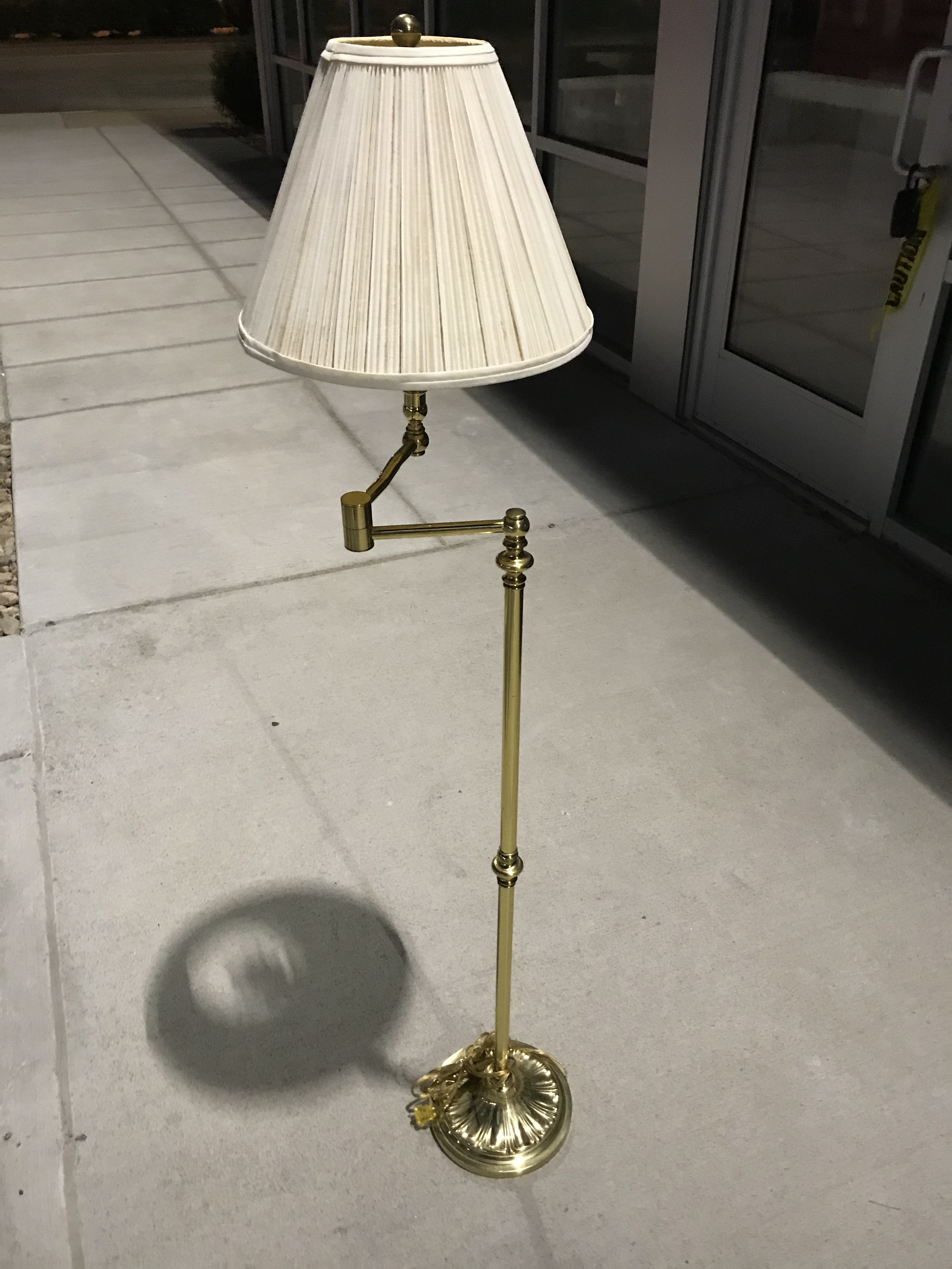 antique brass reading floor lamp