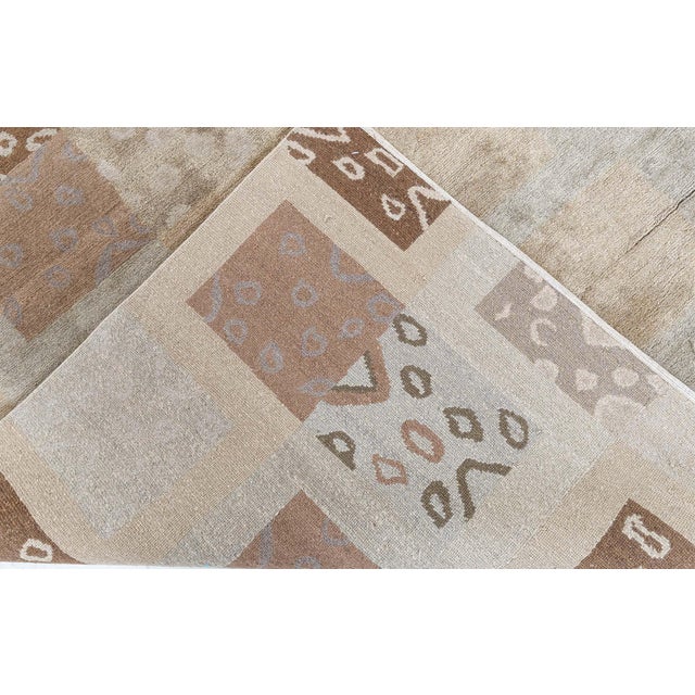 Modern Tibetan Patchwork Rug in Earth Tones by Doris Leslie Blau For Sale - Image 9 of 9