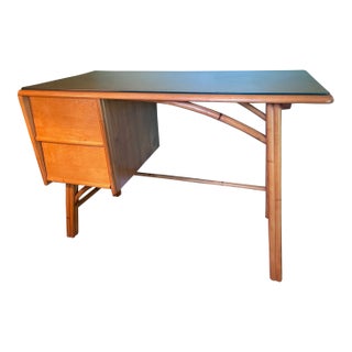 Mid 20th Century Ash & Bamboo Writing Desk by Heywood Wakefield Ashcraft For Sale