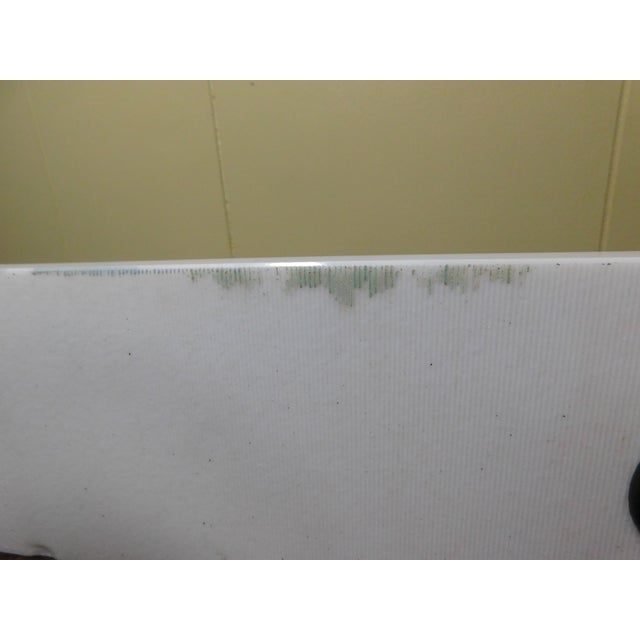 Antique Opal Glass Bathroom Shelf With Brass Cups and Soap Dish For Sale - Image 12 of 18