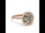 Bochic “Vintage” Fancy Chocolate, Greenish Diamond 18K Rose Gold Halo Ring For Sale - Image 11 of 13