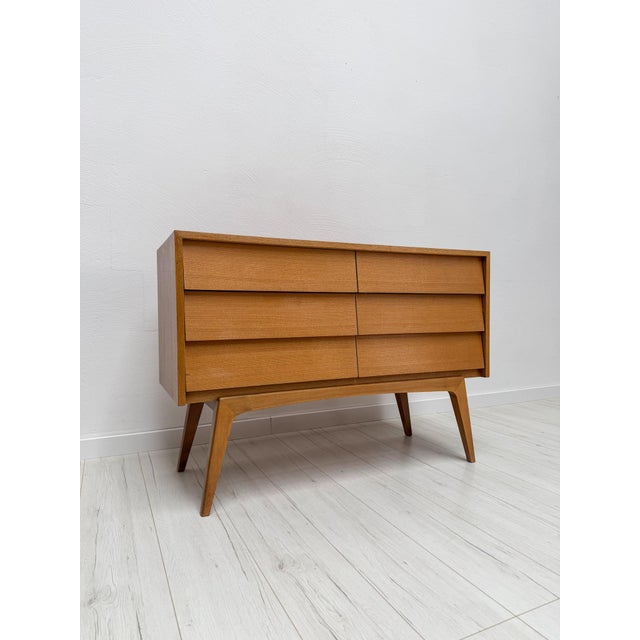 Mid-Century Modern Vintage German Walnut Chest of Drawers, 1950s For Sale - Image 3 of 10
