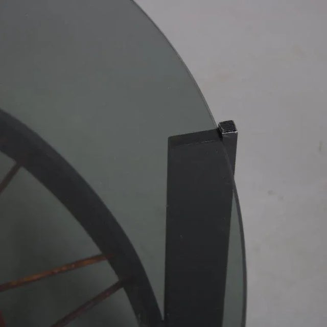 Dutch Coffee Table with Leather Magazine Rack, 1950s For Sale - Image 4 of 8