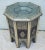 Wood Moroccan Metal Inlay and Leather End Table, Octagonal Shape For Sale - Image 7 of 7