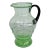 Large Vintage Green Czech Art Glass Pitcher For Sale