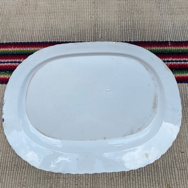 Antique Pearlware Blue Feather Edge Platter, Circa 1820’s For Sale - Image 11 of 12
