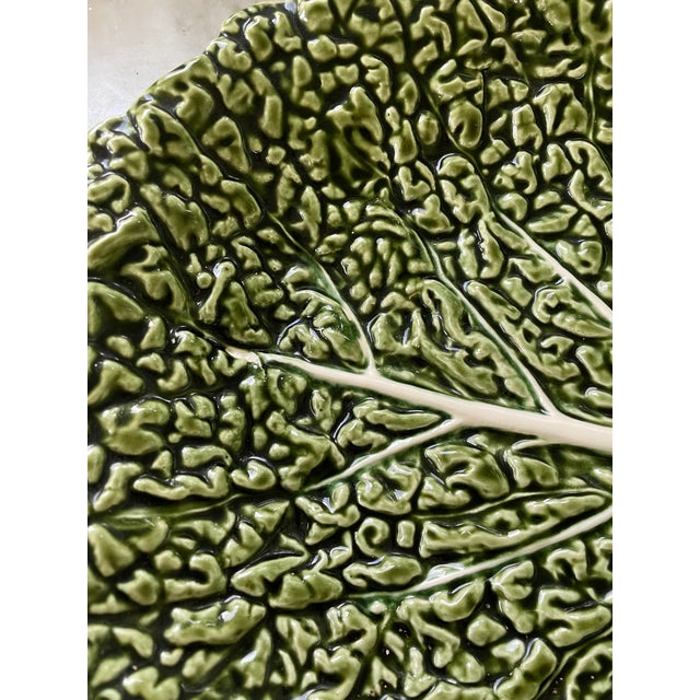 Vintage Majolica Cabbage Leaf Platter Chairish