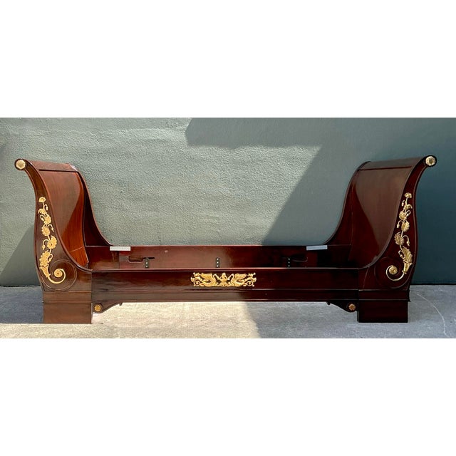 Vintage 19th Century French Empire Sleigh Daybed For Sale - Image 9 of 12