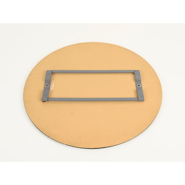 Round Green Double Beveled Mirror attributed to Antonio Lupi for Cristal Luxor, Italy, 1960s For Sale - Image 11 of 13