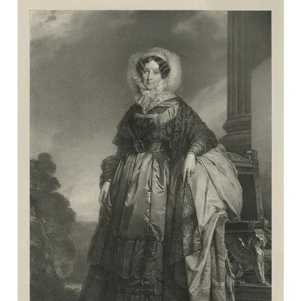 H. Grevedon, Large Portrait of Princess Adelaide d'Orléans, 1842, Print For Sale - Image 6 of 8