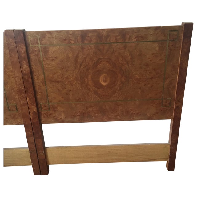 Greek Key Inlay Burl Twin Headboards A Pair Chairish