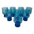 Vintage Mid-Century Modern Anchor Hocking Tivoli Laser Blue Footed Tumblers - Set of 8 For Sale