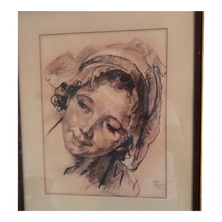 Mid 20th Century After Jean-Baptiste Greuze “Similing Girl” For Sale