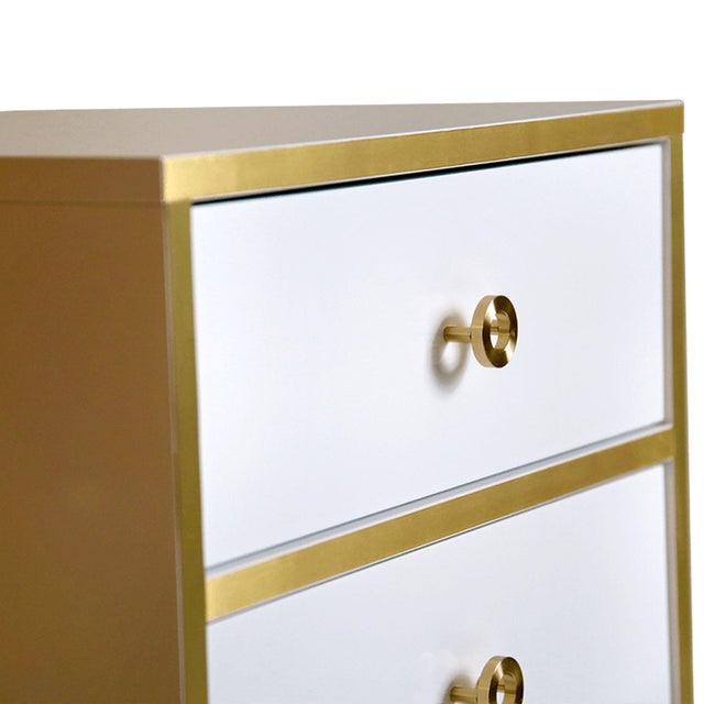 Modern Cube White & Gold Nightstand Set of 2 Chairish