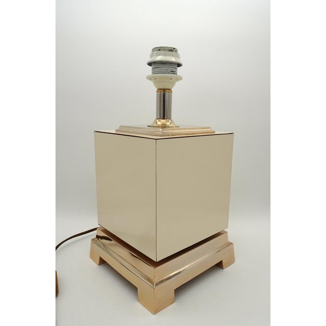 Gold Table Lamp attributed to Claude Mahey, 1970s For Sale - Image 8 of 18