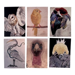 Set of Six Note Cards Printed From My Drawings of Birds For Sale