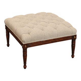 Early 21st Century Theodore Alexander Althorp Living History Regency Style Tufted Ottoman For Sale