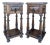 Spanish Oak Nightstands with Drawers, 1920, Set of 2 For Sale