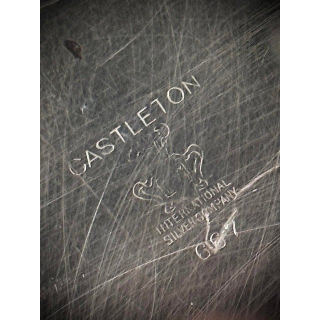 1940s 17" Large Silver Round Platter International Silver "Castleton #667” For Sale - Image 12 of 12