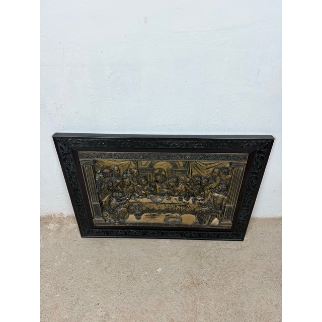 1950s Spanish Artist, Relief of the Last Supper, 1950, Metal and Wood, Framed For Sale - Image 5 of 12