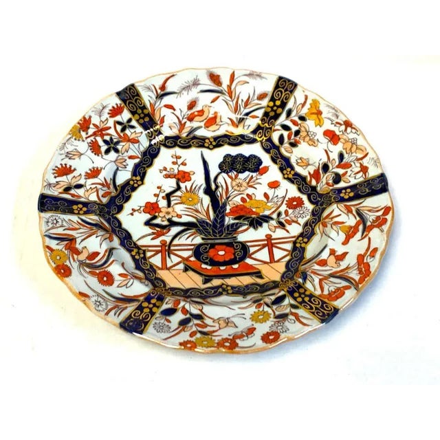 Ceramic 19th Century Set of Nine Masons Ironstone 9" Plates Imari or Indian Tree Pattern Variation For Sale - Image 7 of 9