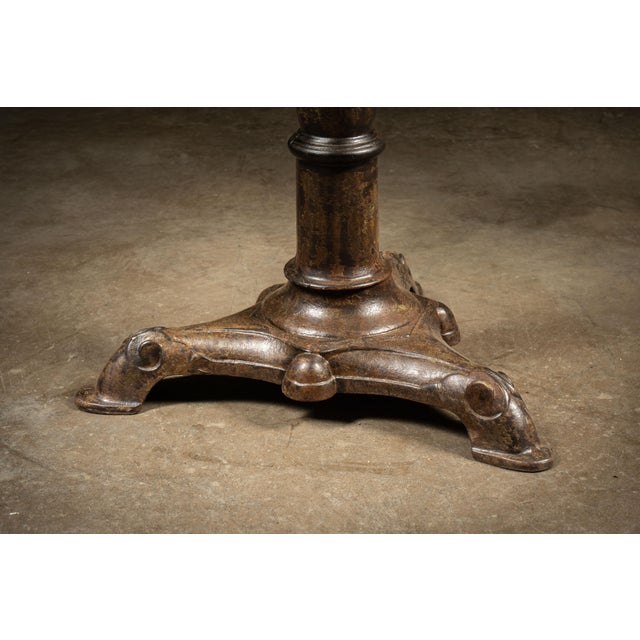 Early 20th Century Repurposed Industrial Cast-Iron Mill Wheel Round Dining Table With Glass Top For Sale - Image 10 of 10