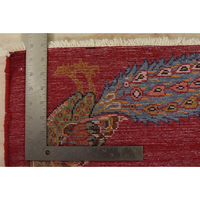 Textile Kashan Rug 2’5” X 3’2” Red Wool Traditional Hand-Knotted Oriental Carpet For Sale - Image 7 of 7