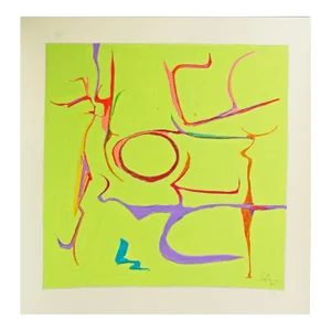 1981 Abstract Mixed Media Painting by Harry Hilson