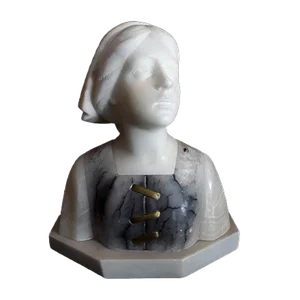Antique Alabaster Bust by Alphonse Henri Nelson