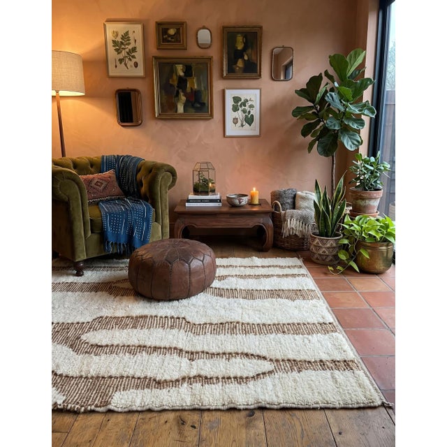Moroccan Rug Handmade Berber Wool Rug - 8.1 X 5.7 Ft For Sale - Image 4 of 8