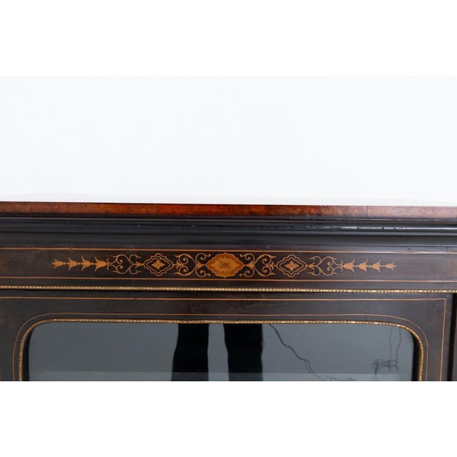 Victorian Pier Cabinet Ebonised Lacquer Inlay, 1870s For Sale - Image 3 of 4