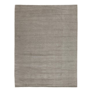 Modern Solid Grey Wool Area Rug – Minimalist Contemporary Neutral Japandi For Sale