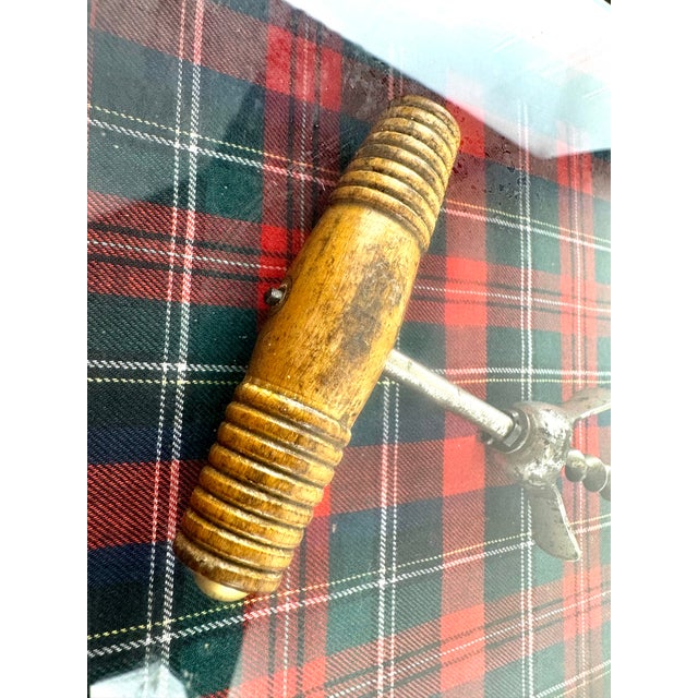 Vintage Framed Antique Corkscrew Collection on Tartan, One-of-a-Kind Yesteryear Los Angeles LTD Display For Sale In Little Rock - Image 6 of 11