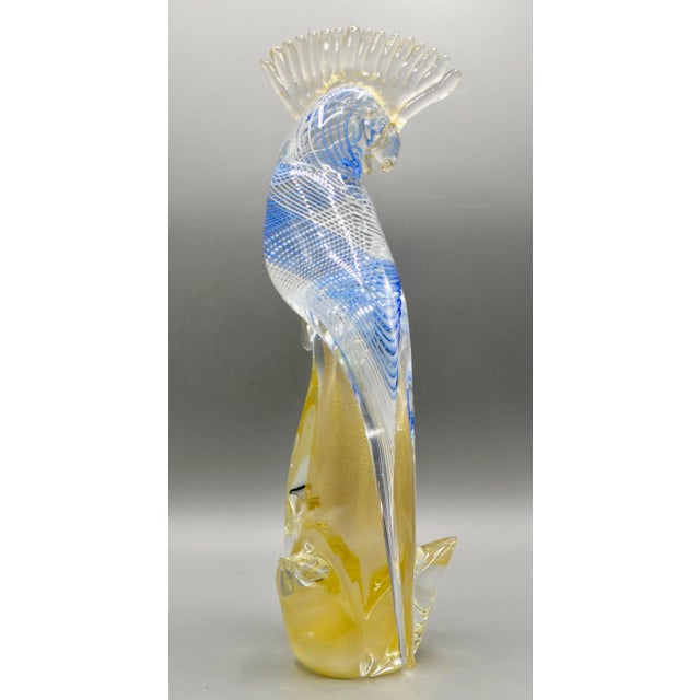 Italian Murano Glass Cockatoo Bird, 15 Inches For Sale - Image 6 of 14