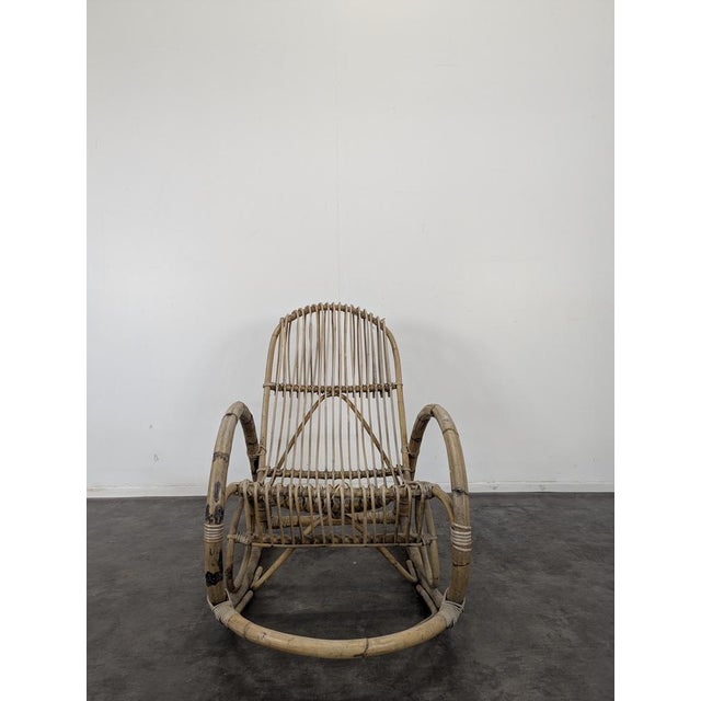Rattan Rocking Chair by Rohe Noordwolde, in Very Good conditions.