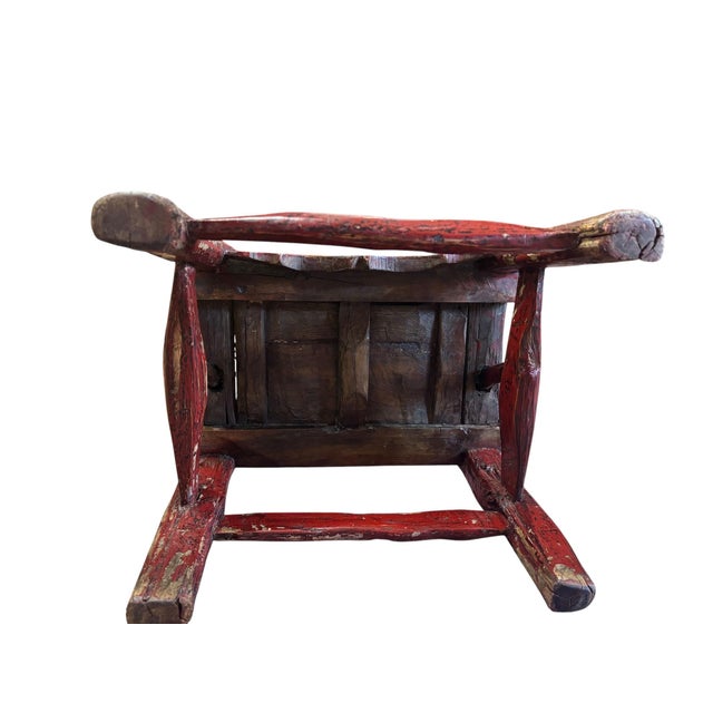 Late 19th Century Qing Dynasty Child’s Chair W/ Heavy Chipping For Sale - Image 12 of 12