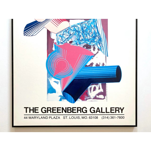 Mid-Century Modern Frank Stella Vintage 1985 Modernist Lithograph Print Framed Exhibition Poster " La Colombra Ladra " 1984 For Sale - Image 3 of 13