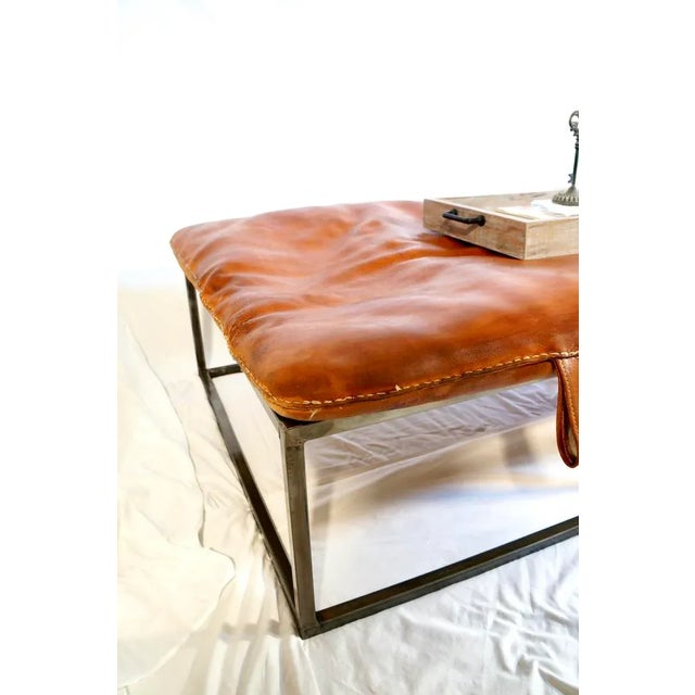 Vintage Leather Gym Mat Coffee Table For Sale - Image 4 of 13