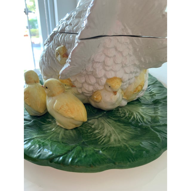 Late 20th Century Intrada Hen Soup Tureen With Baby Chicks, Ladle and Serving Tray 8 Pieces